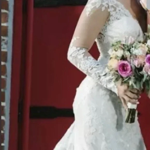 Martina Liana long sleeve Ivory wedding gown style 675